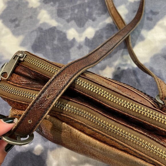 Liebeskind Berlin Genuine Leather Crossbody Purse - Brown Leather - Picture 5 of 8